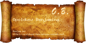 Opoldusz Benjamina névjegykártya